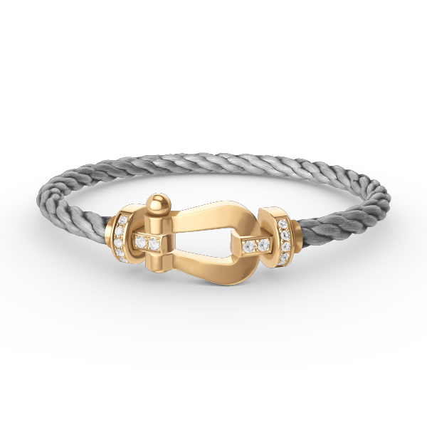 [Vellora Opalyn]FORCE LARGE HORSESHOE HALF DIAMOND BRACELET GOLD