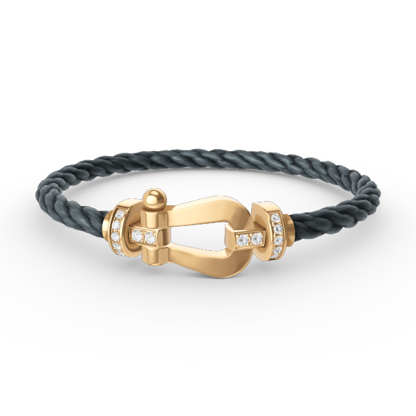 [Vellora Opalyn]FORCE LARGE HORSESHOE HALF DIAMOND BRACELET GOLD