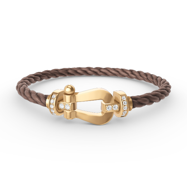 [Vellora Opalyn]FORCE LARGE HORSESHOE HALF DIAMOND BRACELET GOLD