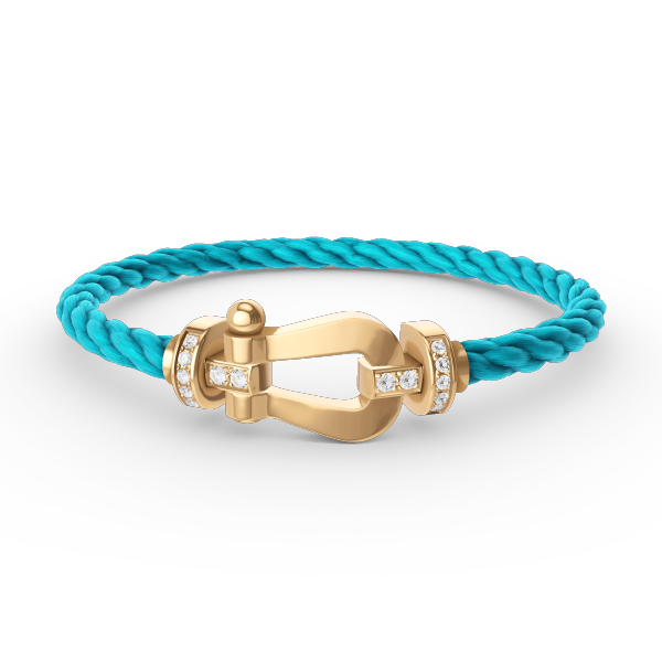 [Vellora Opalyn]FORCE LARGE HORSESHOE HALF DIAMOND BRACELET GOLD