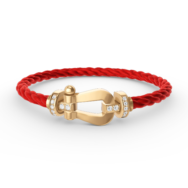 [Vellora Opalyn]FORCE LARGE HORSESHOE HALF DIAMOND BRACELET GOLD