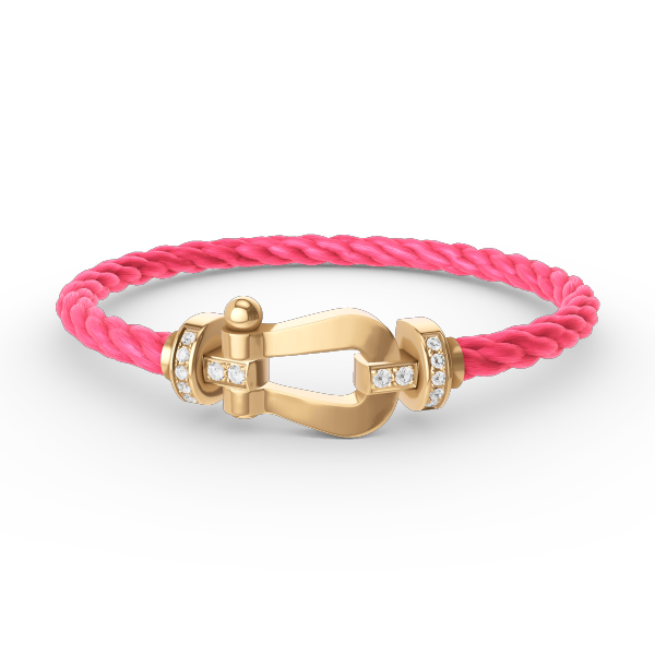 [Vellora Opalyn]FORCE LARGE HORSESHOE HALF DIAMOND BRACELET GOLD