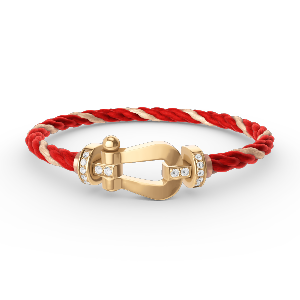 [Vellora Opalyn]FORCE LARGE HORSESHOE HALF DIAMOND BRACELET GOLD