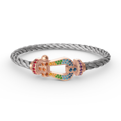 [Vellora Opalyn]FORCE LARGE HORSESHOE  COLORED DIAMOND BRACELET ROSE GOLD