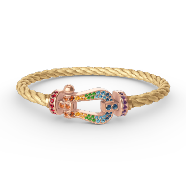[Vellora Opalyn]FORCE LARGE HORSESHOE  COLORED DIAMOND BRACELET ROSE GOLD
