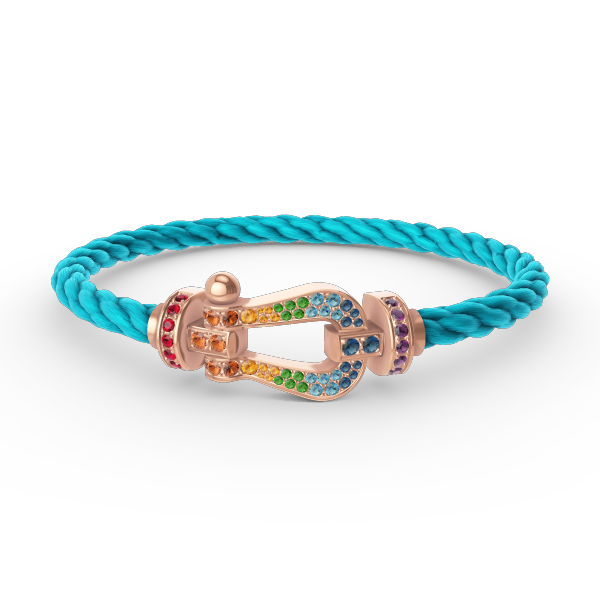 [Vellora Opalyn]FORCE LARGE HORSESHOE  COLORED DIAMOND BRACELET ROSE GOLD