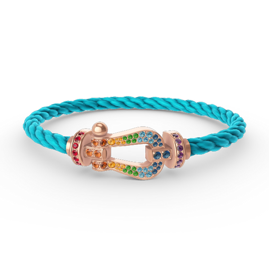 [Vellora Opalyn]FORCE LARGE HORSESHOE  COLORED DIAMOND BRACELET ROSE GOLD