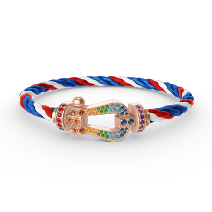 [Vellora Opalyn]FORCE LARGE HORSESHOE  COLORED DIAMOND BRACELET ROSE GOLD
