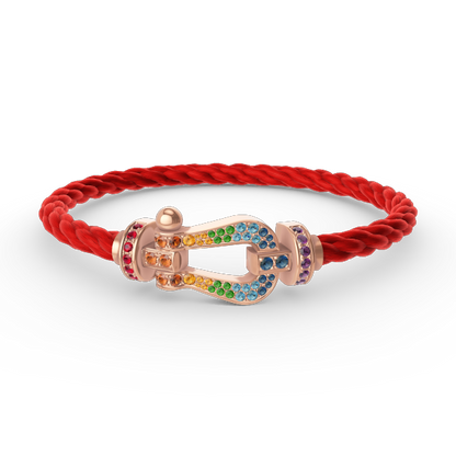 [Vellora Opalyn]FORCE LARGE HORSESHOE  COLORED DIAMOND BRACELET ROSE GOLD