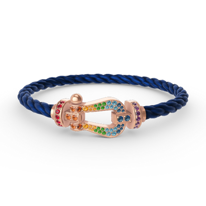 [Vellora Opalyn]FORCE LARGE HORSESHOE  COLORED DIAMOND BRACELET ROSE GOLD
