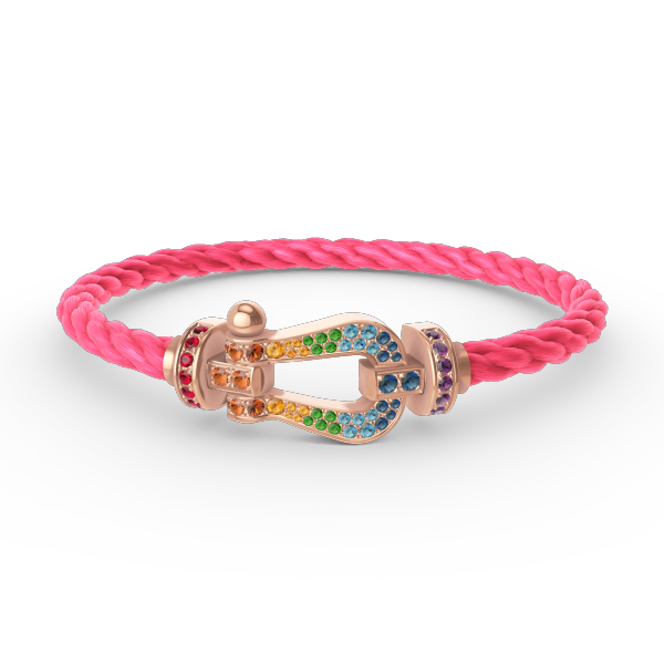 [Vellora Opalyn]FORCE LARGE HORSESHOE  COLORED DIAMOND BRACELET ROSE GOLD