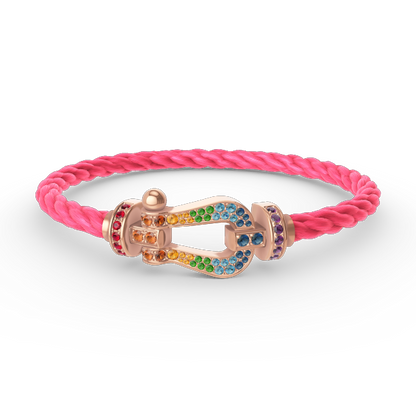 [Vellora Opalyn]FORCE LARGE HORSESHOE  COLORED DIAMOND BRACELET ROSE GOLD