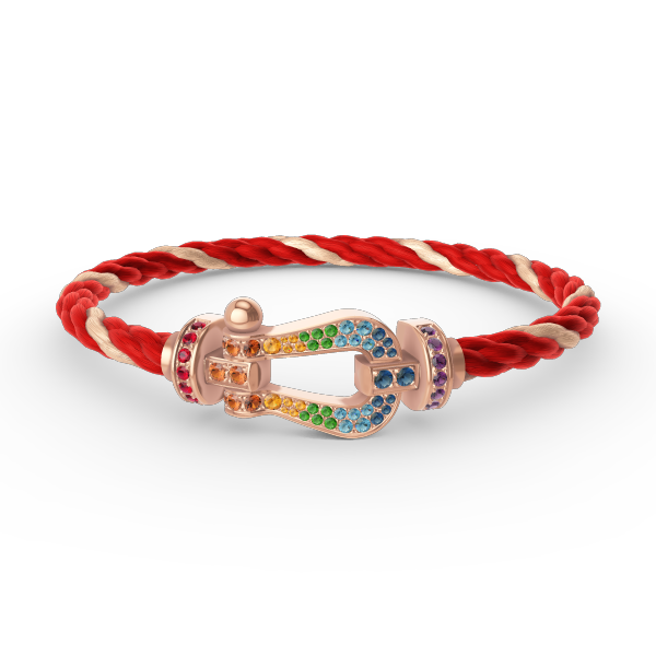 [Vellora Opalyn]FORCE LARGE HORSESHOE  COLORED DIAMOND BRACELET ROSE GOLD