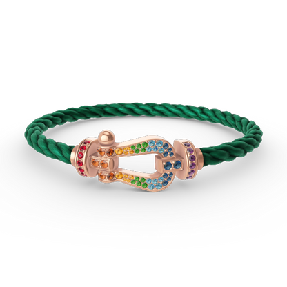 [Vellora Opalyn]FORCE LARGE HORSESHOE  COLORED DIAMOND BRACELET ROSE GOLD