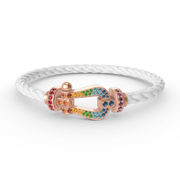 [Vellora Opalyn]FORCE LARGE HORSESHOE  COLORED DIAMOND BRACELET ROSE GOLD