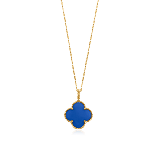 [Vellora Opalyn]CLOVER 25MM NECKLACE TURQUOISE ROSE GOLD