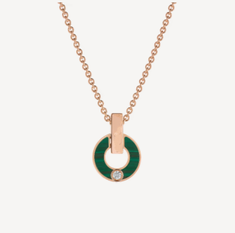 [Vellora Opalyn]GARI NECKLACE PINK GOLD MALACHITE