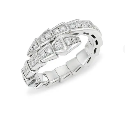 [Vellora Opalyn]SERPENTI RING SILVER DIAMOND PAVED 4MM