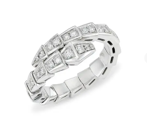 [Vellora Opalyn]SERPENTI RING SILVER DIAMOND PAVED 4MM