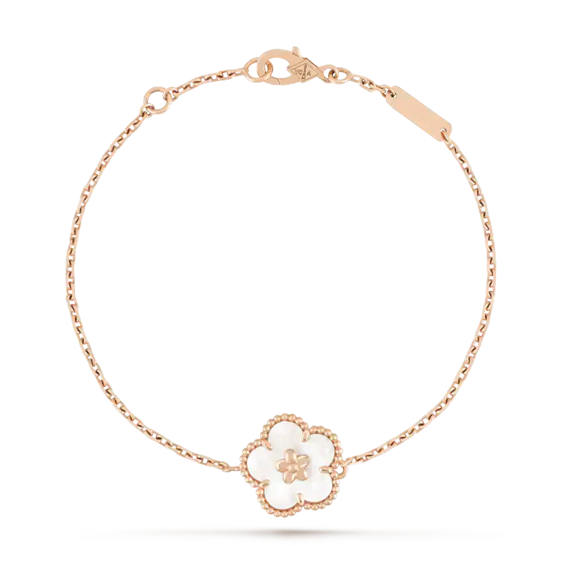 [Vellora Opalyn]LUCKY WHITE MOP PLUM BLOSSOM  BRACELET