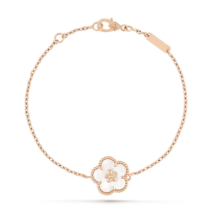 [Vellora Opalyn]LUCKY WHITE MOP PLUM BLOSSOM  BRACELET