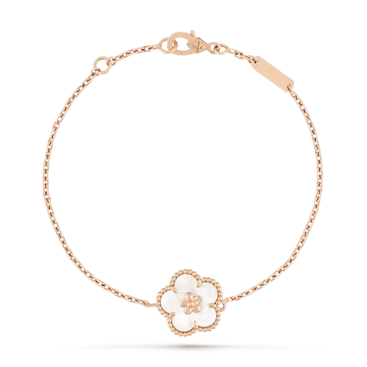 [Vellora Opalyn]LUCKY WHITE MOP PLUM BLOSSOM  BRACELET