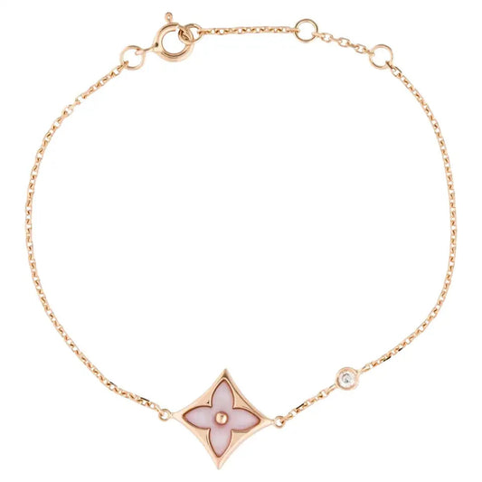 [Vellora Opalyn]STAR 1 DIAMOND PINK GOLD BRACELET