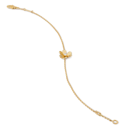 [Vellora Opalyn]FRIVOLE GOLD FLOWER PINK MALACHITE BRACELET