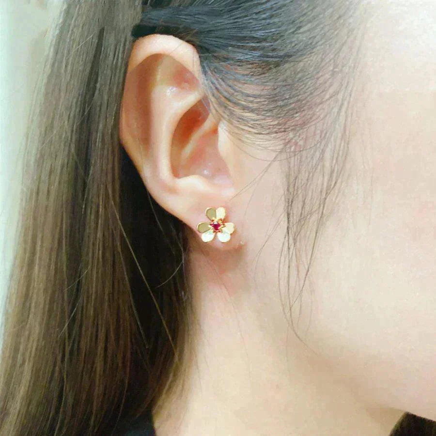 [Vellora Opalyn]FRIVOLE  FLOWER PINK EARRINGS