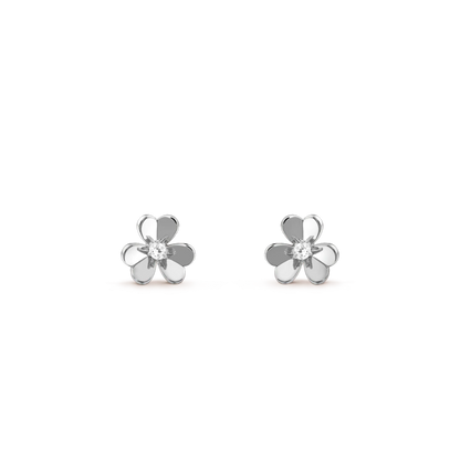[Vellora Opalyn]FRIVOLE MINI SILVER FLOWER EARRINGS