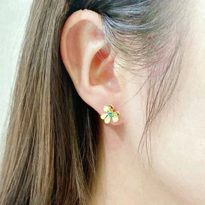[Vellora Opalyn]FRIVOLE  FLOWER MALACHITE EARRINGS