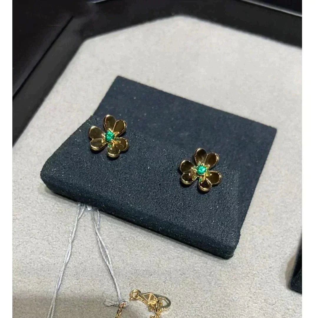 [Vellora Opalyn]FRIVOLE  FLOWER MALACHITE EARRINGS