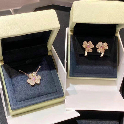 [Vellora Opalyn]FRIVOLE PINK GOLD FLOWER DIAMOND EARRINGS