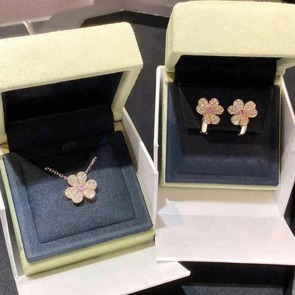 [Vellora Opalyn]FRIVOLE ROSE GOLD FLOWER DIAMOND NECKLACE