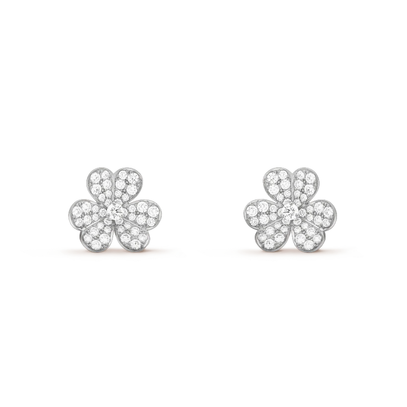 [Vellora Opalyn]FRIVOLE SILVER FLOWER DIAMOND EARRINGS