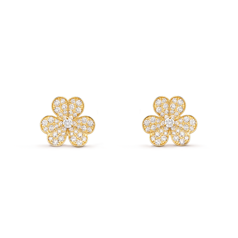 [Vellora Opalyn]FRIVOLE GOLD FLOWER DIAMOND EARRINGS