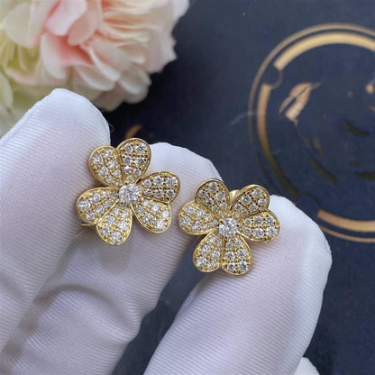 [Vellora Opalyn]FRIVOLE GOLD FLOWER DIAMOND EARRINGS