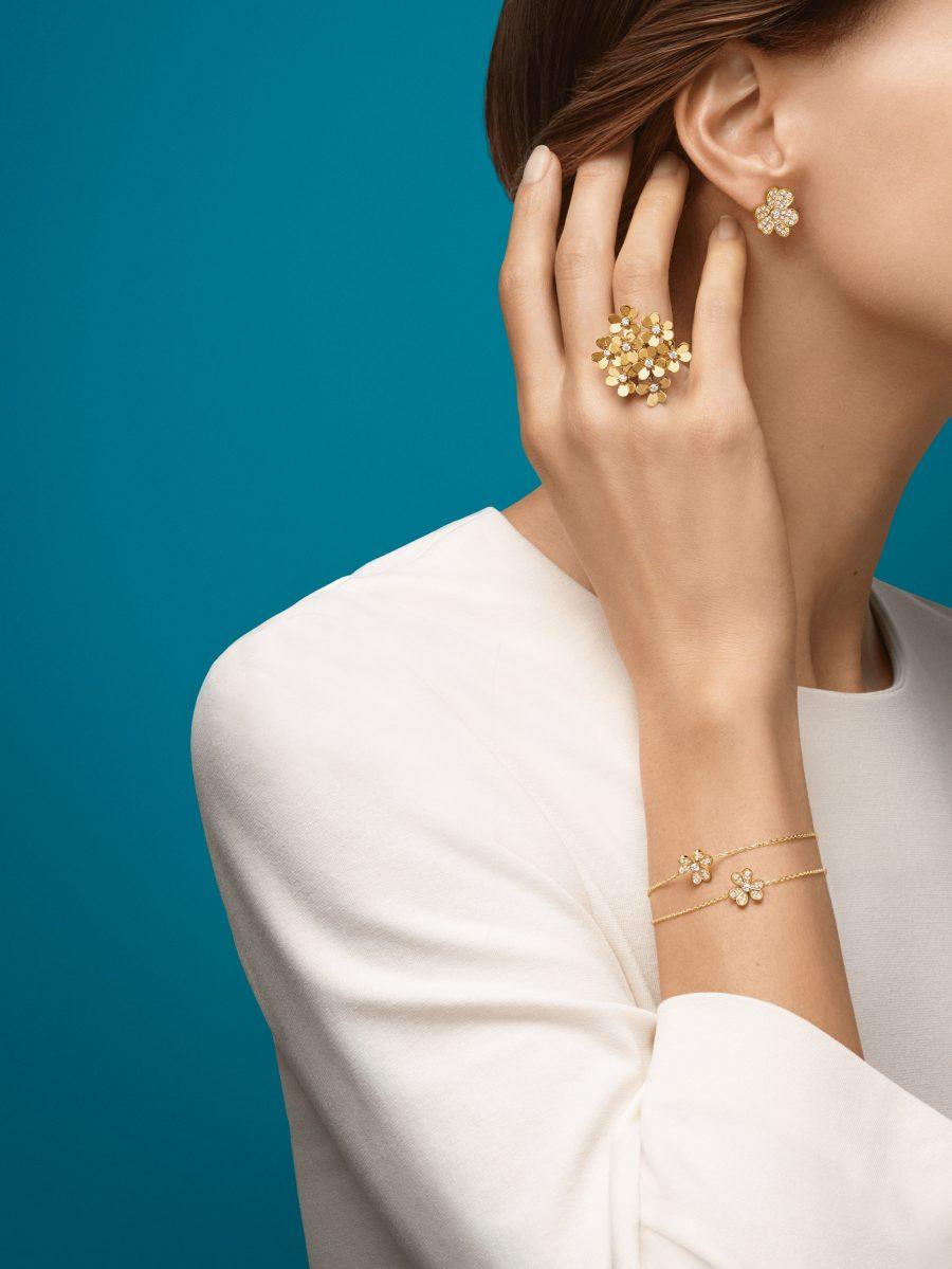 [Vellora Opalyn]FRIVOLE GOLD FLOWER DIAMOND EARRINGS