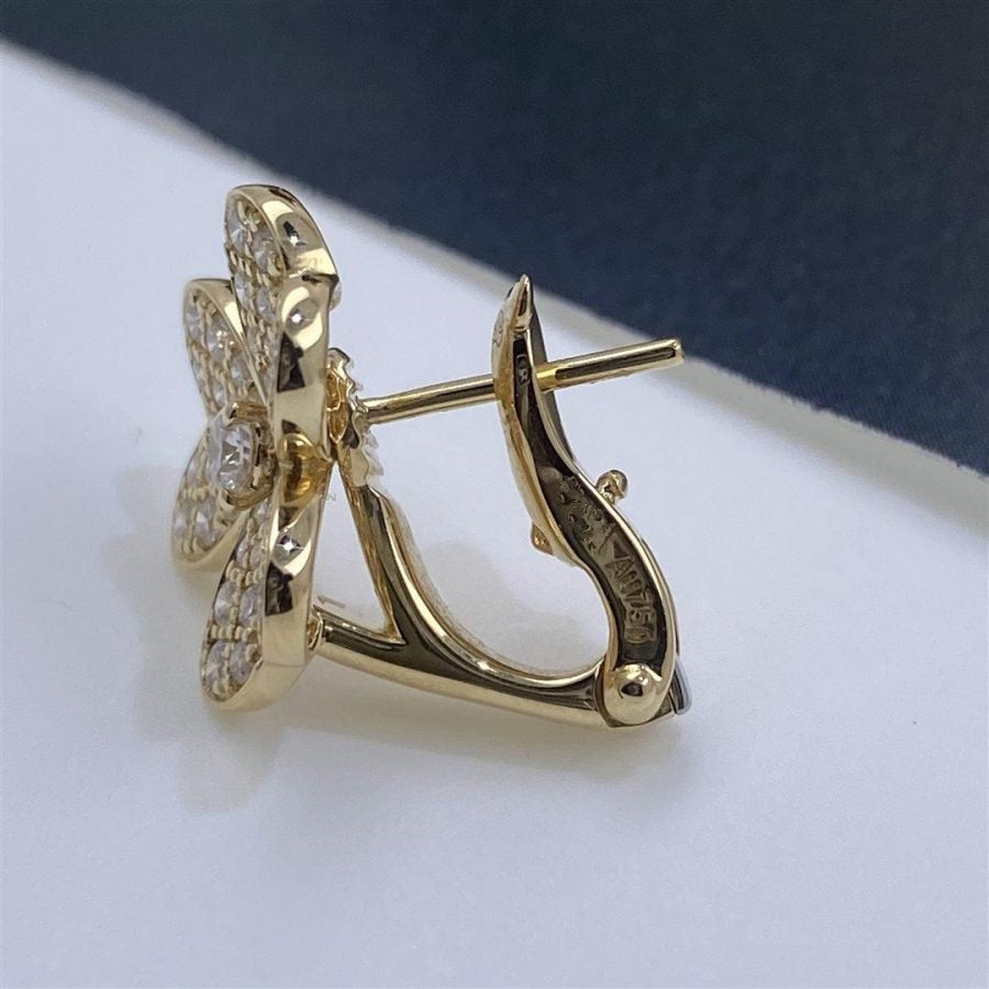 [Vellora Opalyn]FRIVOLE GOLD FLOWER DIAMOND EARRINGS