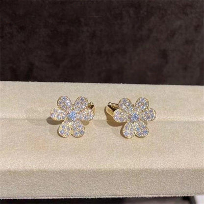 [Vellora Opalyn]FRIVOLE GOLD FLOWER DIAMOND EARRINGS