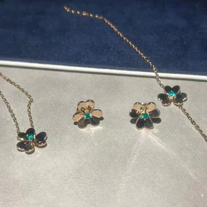 [Vellora Opalyn]FRIVOLE  FLOWER MALACHITE EARRINGS