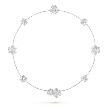 [Vellora Opalyn]FRIVOLE SILVER 9 FLOWERS NECKLACE