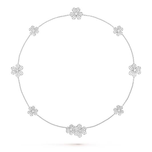 [Vellora Opalyn]FRIVOLE SILVER 9 FLOWERS NECKLACE