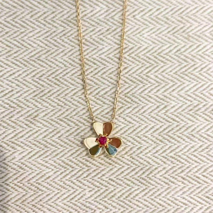 [Vellora Opalyn]FRIVOLE GOLD FLOWER NECKLACE