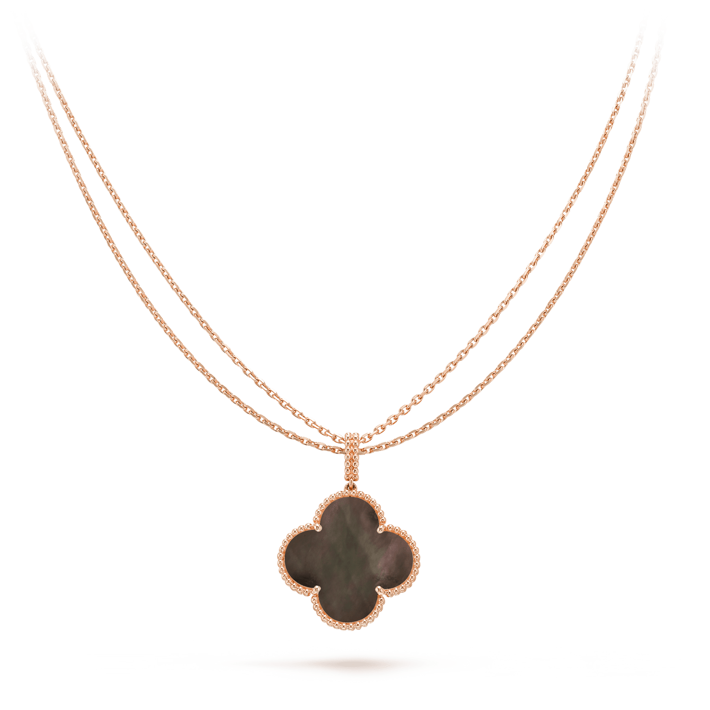 [Vellora Opalyn]CLOVER 25MM GOLD DARK MOP BIG CLOVER NECKLACE