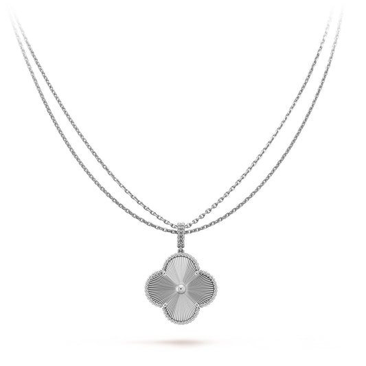[Vellora Opalyn]CLOVER 25MM SILVER BIG CLOVER NECKLACE