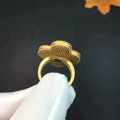 [Vellora Opalyn]CLOVER MALACHITE RING