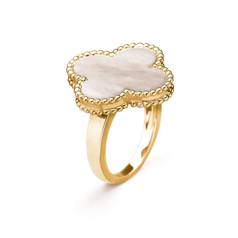 [Vellora Opalyn]CLOVER WHITE MOP RING