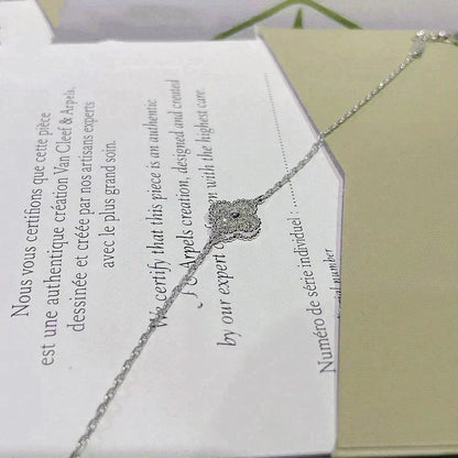 [Vellora Opalyn]CLOVER  SINGLE FLOWER BRACELET SILVER