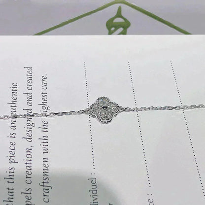 [Vellora Opalyn]CLOVER  SINGLE FLOWER BRACELET SILVER